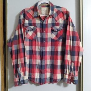 Ditch Plains XXL Plaid Outdoor Cowboy Button Shirt